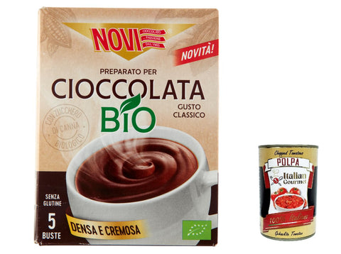 Novi Kakao & Heiße Schokolade 6x Novi BIo Cioccolato caldo Classico heiße schokolade istant chocolate 5x 25g schoko + Italian Gourmet polpa 400g 8006380225653