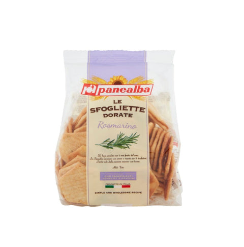 Panealba grissini MHD 02/2025 Panealba Le Sfogliette Dorate al rosmarino mit Rosmarin 180g 8002333018877