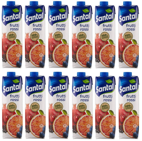 Parmalat Fruchtsäfte 12x Parmalat Santal I Classici Succo di Frutta Frutti Rossi Rote Früchte Fruchtsaft 100% Natürlichen Ursprungs Erfrischendes Erfrischungsgetränk Tetrapack 1000ml 8002580027059