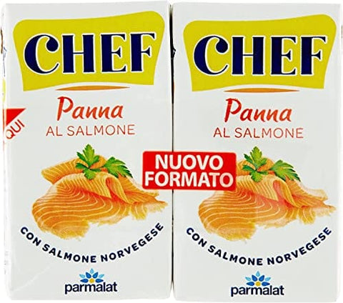 Parmalat Tortencremes & Kuchenfüllungen Parmalat Panna Chef al Salmone Sahne Kochcreme creme mit Lachs 2x125ml 8002580015971