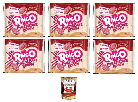 Pavesi Kekse Ringo Pavesi Cheesecake Limited Edition Cheese cake Booom 6x165g – Knusprige Doppelkekse mit cremiger Cheesecake-Füllung – Limitierte Auflage+ Italian Gourmet polpa 400g 8013355501988