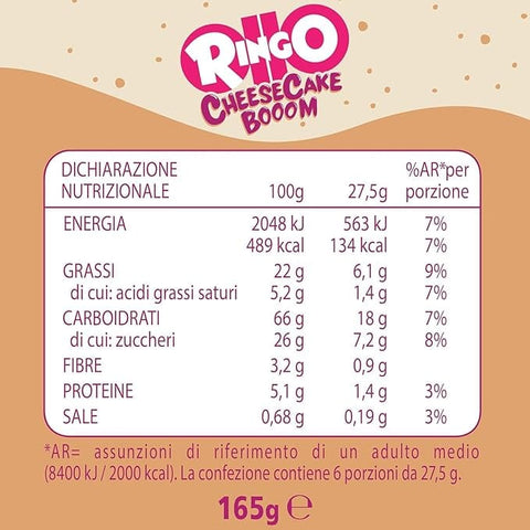 Pavesi Kekse Ringo Pavesi Cheesecake Limited Edition Cheese cake Booom box 42 Einzelportionen