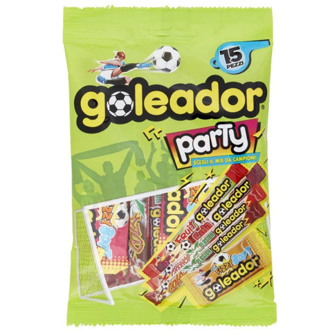 Perfetti Van Melle Lollies Goleador Party Mix italien Lollies Süßigkeiten verschiedene Gummibonbons Beutel mit 16 Stück 149g 8003440112960