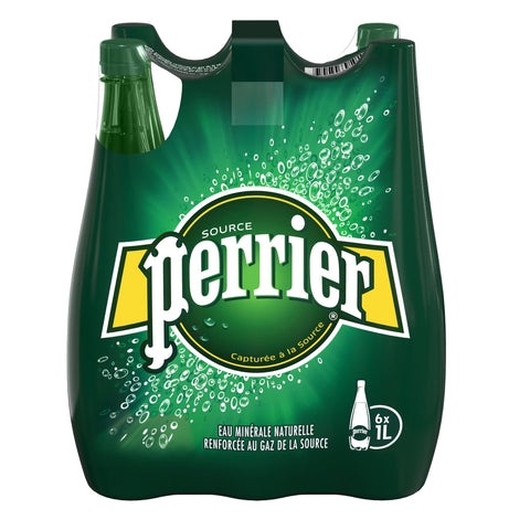 Perrier Aromatisiertes Wasser Perrier 6 Flaschen Sprudelwasser, erfrischend/lebendig, 1 l 7613035833289