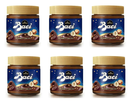 Perugina Kategorien 6x Perugina Baci Crema Spalmabile Streichcreme mit Haselnüssen und Kakao 200g streichfähige Schokolade Creme Brotaufstrich mit gehackten Haselnüssen Schokoladenaufstrich 8000300405019