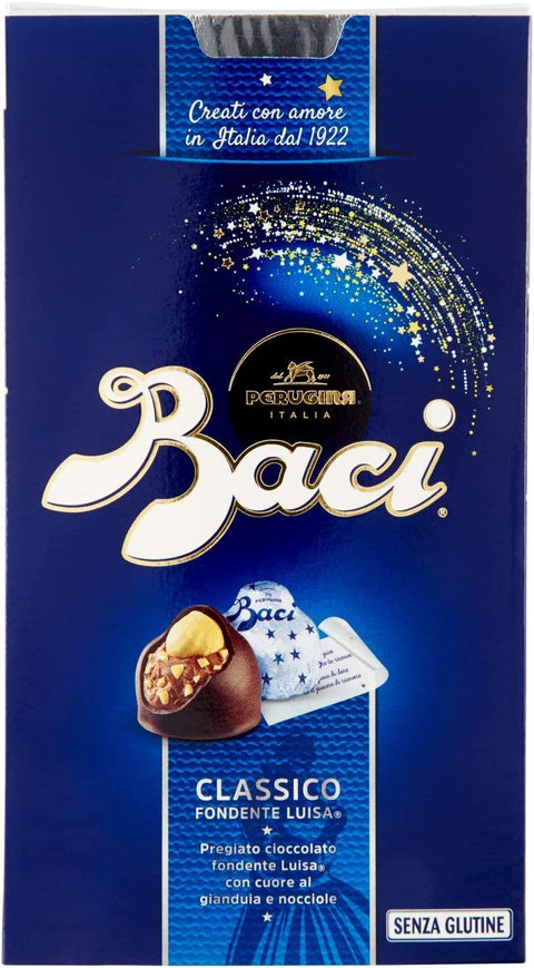 Perugina Schokonüsse 3x Perugina Baci Bijou Classico Pralinen mit Extra dunkle Schokoladenpraline gefüllt mit Haselnüssen 200g 8000300324655