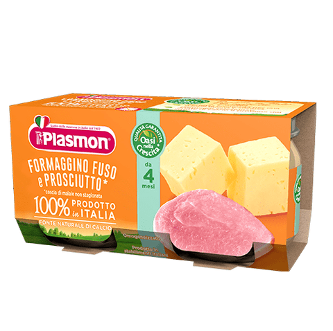Plasmon Formaggino Fuso e Prosciutto Homogenisiert Geschmolzener Käse und Gekochter Schinken 80g - Italian Gourmet