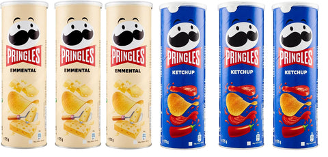 Pringles Chips Testpaket Pringles 3x Ketchup + 3x Pringles Emmenthal Emmental 175g in der praktischen Dose knackige Chip + Italian Gourmet polpa 400g 5053990119325