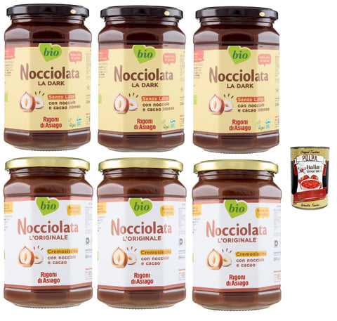 Rigoni di asiago Kokosmilch & -creme Rigoni di Asiago Nocciolata Testpaket, Classica und La Dark, Milchfrei, 6x 650g, Haselnusscreme ohne Palmöl, Nuss Nougat Creme ohne Palmöl, Leckerer Brotaufstrich, + Italian Gourmet polpa 400g 8052575090186