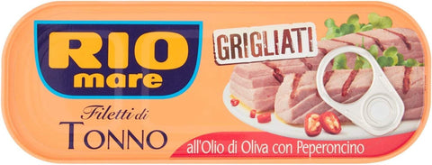 Rio mare Saucen & Marinaden 3x Rio Mare Filetti di Tonno Grigliati all'olio di oliva con Peperoncino Gegrillte Thunfischfilets in Olivenöl mit Chili Pfeffer 120g 8004030656000