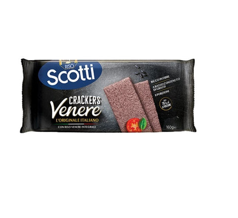 Riso Scotti Crackers Scotti CRACKERS INTEGRALI CON RISO VENERE VOLLKORN-CRACKER MIT VENUS-REIS 160g