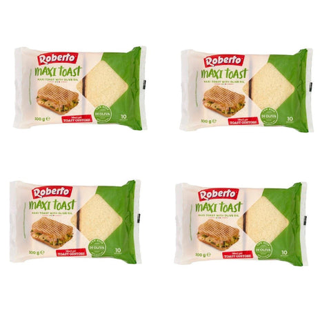 Roberto Brot & Backwaren MHD 5/11/2025 Roberto - 4er Pack Original italienisches Maxi Toast Essenza mit Olivenöl - Sandwich Toast Brot ideal für die mediterrane Küche - Sandwichtoast in 500 g Packung 8003490041708