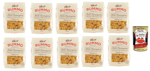 Rummo Nudeln & Pasta Rummo Radiatori N° 137 Pasta Lenta Lavorazione Teigwaren aus Hartweizengrieß Bronze-Zeichnung 10x 500g + Italian Gourmet polpa 400g 8008343201377