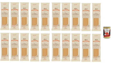 Rummo Nudeln & Pasta Rummo Spaghettoni grossi n° 220 Pasta Lenta Lavorazione Teigwaren aus Hartweizengrieß Bronze-Zeichnung 20x 500g + Italian Gourmet polpa 400g 8008343202206