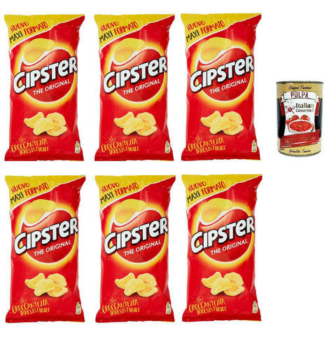 Saiwa Snack Kuchen & Backwaren Saiwa Chips Cipster Crisps snack 6x 150gr kartoffel kartoffelchips gesalzen, Die originalen, knusprigen Kartoffelchips, leichten Geschmack und ikonische Form + Italian Gourmet polpa 400g 7622202032134