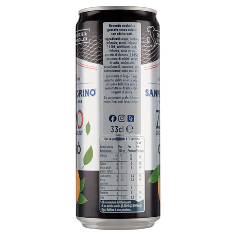 San Pellegrino Limonade 72x Chinotto Zero dosen ohne Zucker 33cl Limonade orange with no added sugar 8002270426902