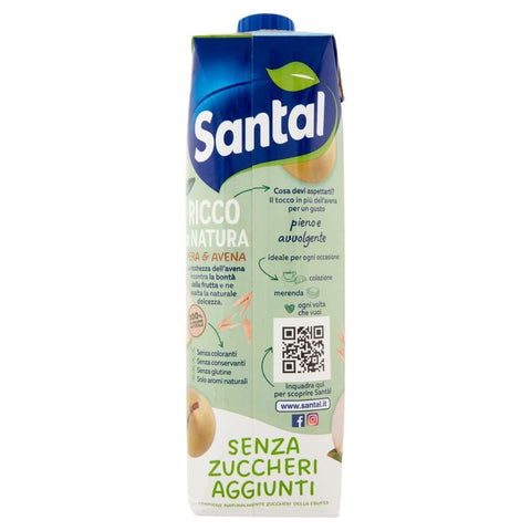 Santal Fruchtsaft MHD 09/06/2023 Parmalat Santal Ricco di Natura Succo di Frutta Pera e Avena Birne und Hafer Fruchtsaft ohne Zuckerzusatz 1000ml 8002580006771