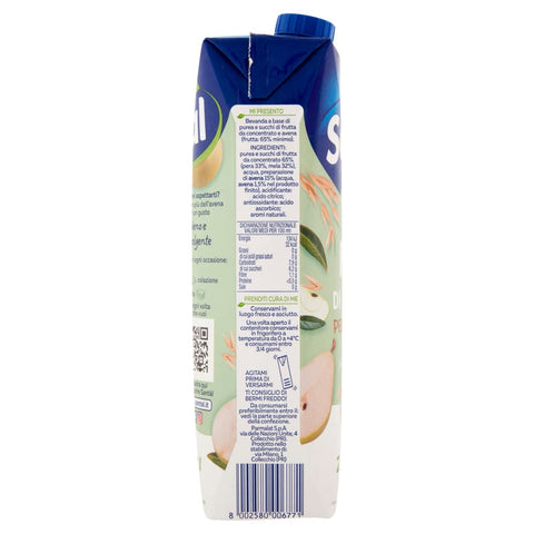 Santal Fruchtsaft MHD 09/06/2023 Parmalat Santal Ricco di Natura Succo di Frutta Pera e Avena Birne und Hafer Fruchtsaft ohne Zuckerzusatz 1000ml 8002580006771