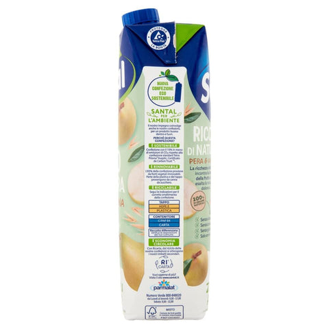 Santal Fruchtsaft MHD 09/06/2023 Parmalat Santal Ricco di Natura Succo di Frutta Pera e Avena Birne und Hafer Fruchtsaft ohne Zuckerzusatz 1000ml 8002580006771