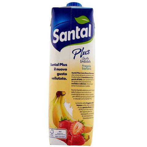 Santal Fruchtsaft MHD 27/08/2023 Parmalat Santal Plus Succo di Frutta Fragola e Banana Erdbeere und Banane Fruchtsaft mit einem Tropfen Milch 1000ml 8002580040188