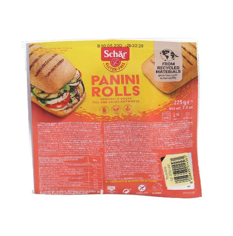 Schar Brot MHD 12/05/2024 Schar Panini Rolls glutenfreie Sandwiches 225g 8008698014561