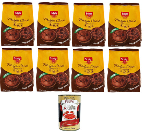 Schar Cupcakes Schar Muffin Choco Glutenfreie Kuchen mit Schokolade und Kakao, speziell für Menschen mit Glutenunverträglichkeit 8x225gr + Italian Gourmet polpa 400g 8008698040447