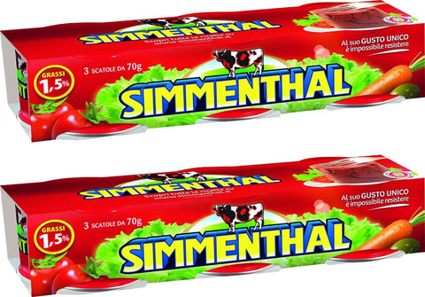 Simmenthal Fleisch, Geflügel & Wild 18x SIMMENTHAL Rindfleisch in Aspik 70g 100% Italienisch Fleisch Aspikfleisch 8001070000015