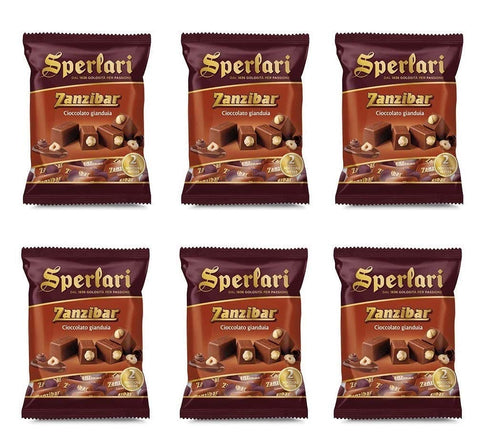 Sperlari Nougat 6x Sperlari Zanzibar Cioccolato Gianduia Schokolade 2 ganze Haselnüsse 130 8004190351951