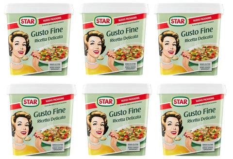 Star Brühe & Fond 6x Star Gusto Fine Ricetta Delicata Lebensmittelzubereitung für Brühe 1000g Packung Etwa 50 Liter Brühe werden erhalten 8000050031407