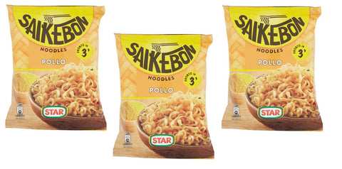Star Nudelgerichte 3x Star Saikebon Noodles Bag Pollo Japanisches Gericht Bestehend aus Nudeln, Huhn und Gemüse 79g Beutel 8000050019399