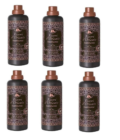 Tesori d'Oriente Flüssiger Weichspüler 6x Tesori d'oriente Arganöl orange Blumen Hammam Weichspüler aromatischer 750ml 8008970041070