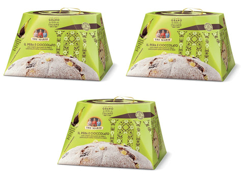 Tre Marie Kategorien 3x Tre Marie Panettone Pera e Cioccolato Weihnachtskuchen mit kandierten Birnenwürfeln und dunkler Schokolade 930g 8004205045936