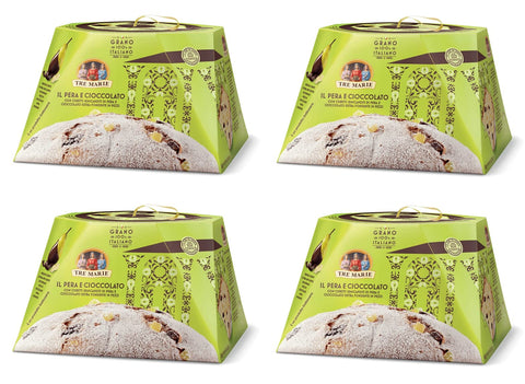 Tre Marie Kategorien 4x Tre Marie Panettone Pera e Cioccolato Weihnachtskuchen mit kandierten Birnenwürfeln und dunkler Schokolade 930g 8004205045936