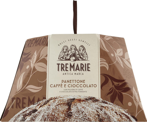 Tre Marie Kategorien Tre Marie Panettone PANETTONE CAFFÈ E CIOCCOLATO mit Kaffee und Stückchen extra dunkler Schokolade 930g 8004205046490