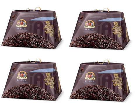 Tre Marie Kuchen & Torten 4x Tre Marie Panettone Re Noir mit extra dunkler schokolade und gehackter Kakao 900g 8004205042522