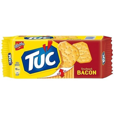 Tuc Salzgebäck 12x TUC Kekse Salzgebäck Cracker Bacon, 100-g-Packung (12x100g) = 1200 gr