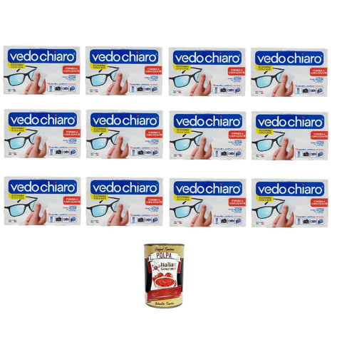 Vedo Chiaro 0 Vedochiaro Occhiali Glasreiniger 16 Tücher Brillenreinigung Brillenreiniger 12 Packungen + Italian Gourmet polpa 400gr 8002340004818
