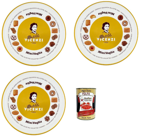 Vicenzi Snack Kuchen & Backwaren Matilde Vicenzi - Biscotti Minivoglie, Auswahl an Gebäck, Shortcruste Shortbread Chocolate, Sahne oder Marmelade, Butter oder Kakao Shortbreads in einer Blitzbox,3x 500 g + Italian Gourmet polpa 400g 8000350004613