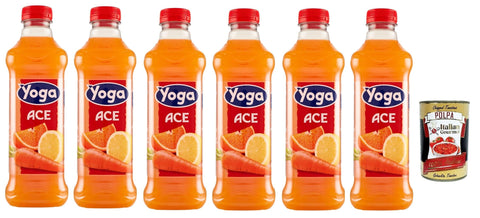 Yoga Fruchtsäfte Yoga ACE, Orange, Karotte und Zitrone Früchte Fruchtsaft Getränk Fruchtgeschmack PET flasche 6x 1000 ml fruit juice + Italian Gourmet polpa 400g 8001440136177