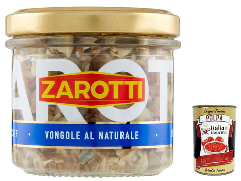 Zarotti Koch- & Backzutaten 3x Zarotti Vongole al naturale sgusciate 'Venusmuscheln ohne Schale' in Salzlake, 130 g + Italian Gourmet polpa 400g 8017384052107