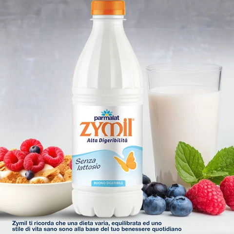 Zymil Milch Zymil Alta Digeribilita Senza lattosio Buono Digeribile, in valigetta da 6 bottiglie, senza lattosio 1L, 1 % Fett, haltbare, laktosefreie Milch 6x1L 8002580004166