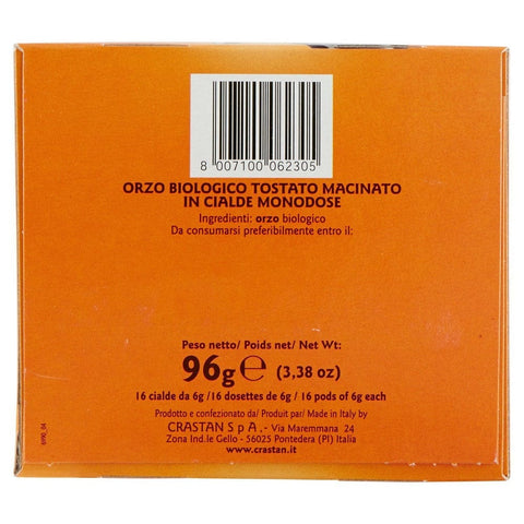 Alce Nero Gerste Crastan ESE Espresso Pods Bio-Gerste Packung mit 16 Stück à 6 g