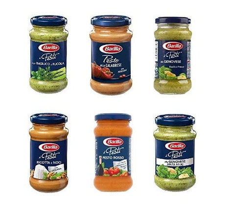 Testpaket Barilla Pesto 6in1 Genovese Calabrese Ricotta und Noci Rosso Basilico und Rucola - Italian Gourmet