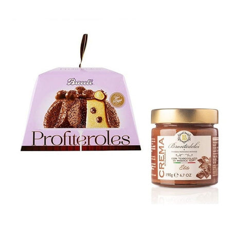 Testpackung Bauli La Profiteroles 750 g & Brontedolci Crema al cioccolato di Modica 190 g - Italian Gourmet