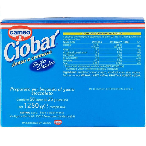 Cameo Heiße Schokolade Cameo Ciobar Classico Heiße Schokolade 50 Beutel 1250g