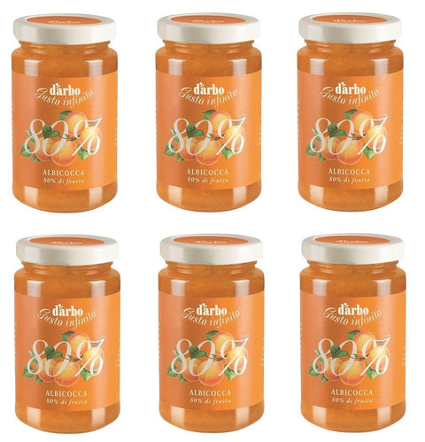 d'arbo Streichfähige Creme 6x250g d'arbo Gusto Infinito Albicocca Streichfähige Aprikosencreme Fruchtaufstriche 80% Obst 250g 9001432047541