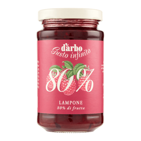d'arbo Streichfähige Creme d'arbo Gusto Infinito Lampone Streichfähige Himbeercreme Fruchtaufstrich 80% Obst 250g