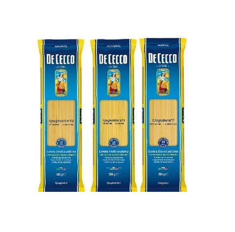 Testpaket De Cecco Pasta Spaghetti Spaghettini Linguine 12x 500g - Italian Gourmet