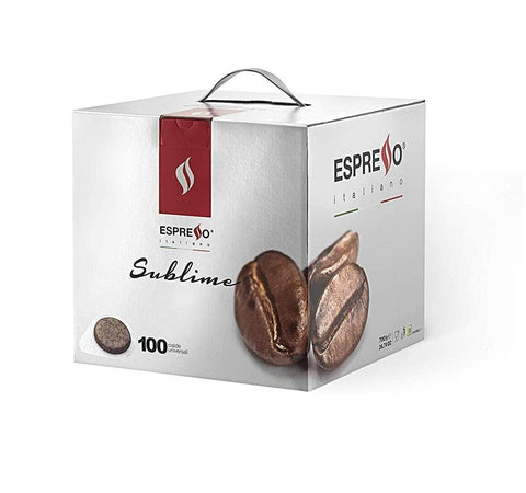 Espresso Italiano cialde Erhabener Espresso Kaffee 100 Pads Box - Italian Gourmet