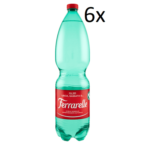 Ferrarelle Acqua Minerale Effervescente Mineralwasser sprudelndes natürliches 6x1,5L - Italian Gourmet